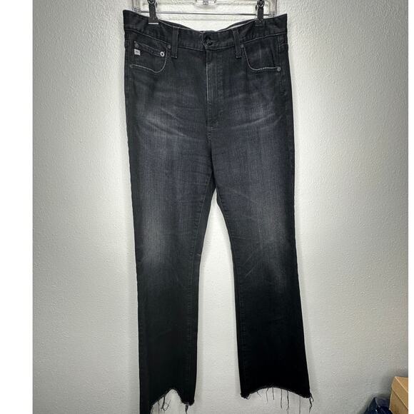 AG Black Alexxis Boot High Rise Vintage Boot Jeans Raw Hem 31 - Picture 4 of 16